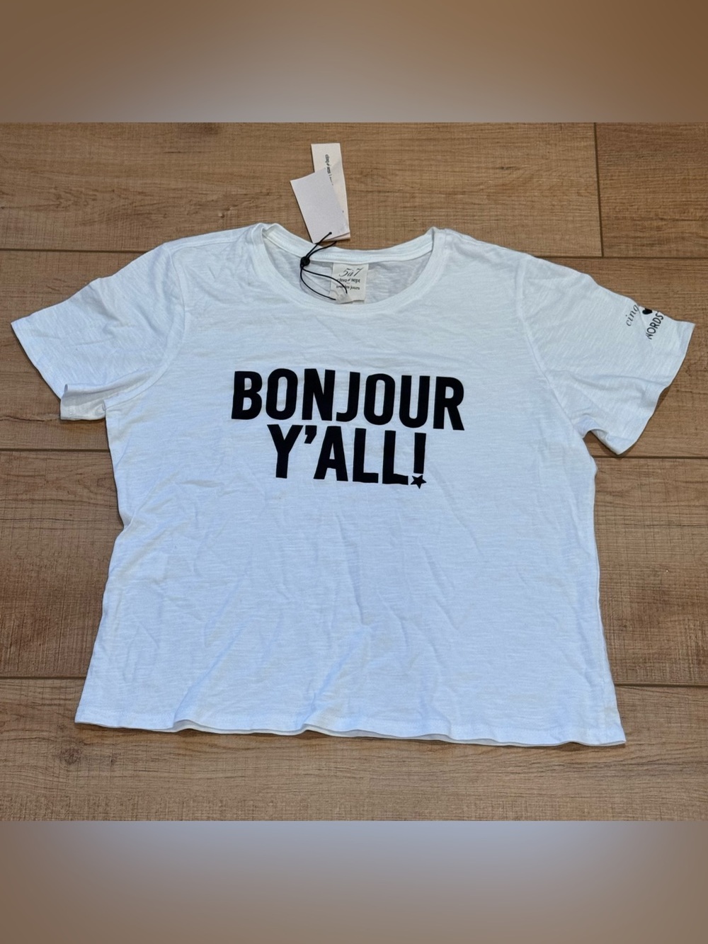 Cinq à Sept x Nordstrom Bonjour Y’all Graphic Tee Medium Cotton